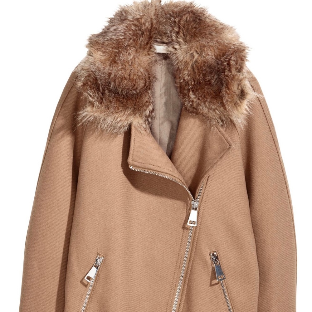 NWT CAMEL LONG BIKER JACKET